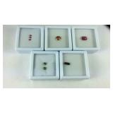 Five assorted gemstones