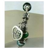 Charm bracelet, with Murano beads size 7 3/4