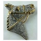 Rhinestone horse pin