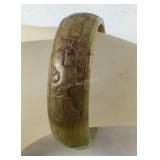 Carved bangle stone bracelet