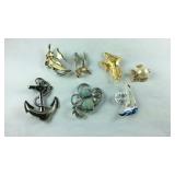 Sea theme brooches