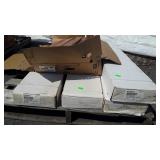 Four boxes of golden teak 3/8 x 3 flooring Plus