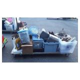 Skid of Corelle mixing bowls, plates, Planters,