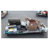 Skid of Hardware, hand tools, storm battery