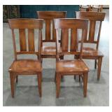 Set of four sturdy, highback dining chairs.