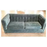 Dark teal sofa with tufted back. 82" long.