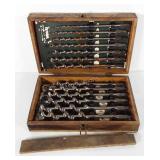Tools, Irwin auger bits in wooden case, case has