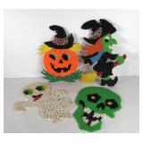 Four melted popcorn Halloween hang ups