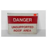 Danger sign, metal, 14x10