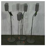 Four small Sony SS-V230 stand speakers, all seem