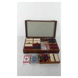 Poker set, includes poker chips and eight decks