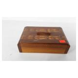 Wooden inlay box, 3" x 7.5" x 11.5"