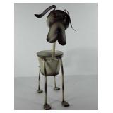 Metal bobblehead dog planter, 21"
