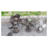 Collection of 6 Old Electric Fans, cords will