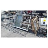 Wood group: window frames, single sawhorse,
