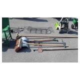 Long-handled tool group brushes Spade shovels