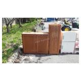 Two Oak Kitchen Cabinets, upper wall, 15x42"