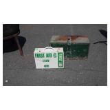 Metal First Aid Box empty, plus steel Storage box