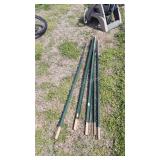 Five 5ft Steel Fence Posts, T Clip Type
