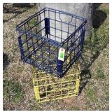 Two early wire Grid Dairy Farm Milk Crates,