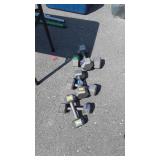 Six All Steel Dumbbell Weights, two 10#, two 15#,