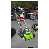 Green Works Electric Pushmower, about 16" cut,