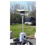 Patio propane heater with cover and partially