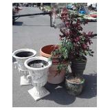 Outdoor Planters group, pair of urn style, other