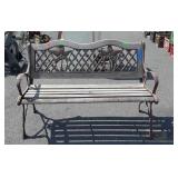 Hampton Bay 4ft Bench, cast legs with Palm Tree