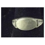 Plain Silver Tone Ring Looks Like It Has a H