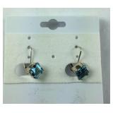 Sterling Silver Topaz Colored Stone Earrings ,