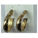 Gold Tone Sterling Silver Earrings , 9.1 grams,,