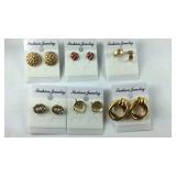 Six Sets of Fashion Earrings   Gold Tone