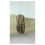 Nice Wide Gold Tone Sterling silver Bracelet