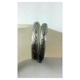 Two Sterling Silver Bangle Like Bracelets With