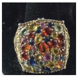 Sterling Silver Fashion Ring With Lots Of Multi