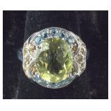 Sterling Silver Costume Jewelry Ring With One