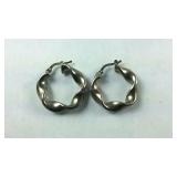 Silvertone  Hoop Style Earrings, 5.1 grams,,