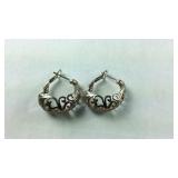 Silver Tone Earrings     Size 3/4"