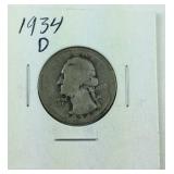 1934-D George Washington Quarter