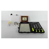 Fishing supplies, includes tackle box with lures,