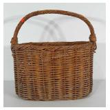 Large oval basket with handle. Basket without