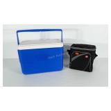 Picnic size Coleman cooler and six-pack Igloo
