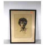 Portrait sketch, signed and dated 1936, framed