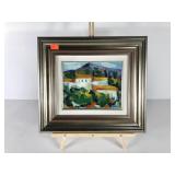 Small painting on canvas, nicely framed, 18x16