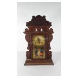 Welch gingerbread mantle clock, eight day,