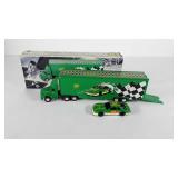 Toys BP tractor trailer with car, in box