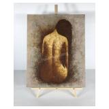 Nude painting on canvas, signed 16x20