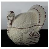 Terracotta turkey cookie jar, 12"