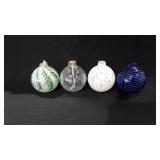 Four art glass bulbs
